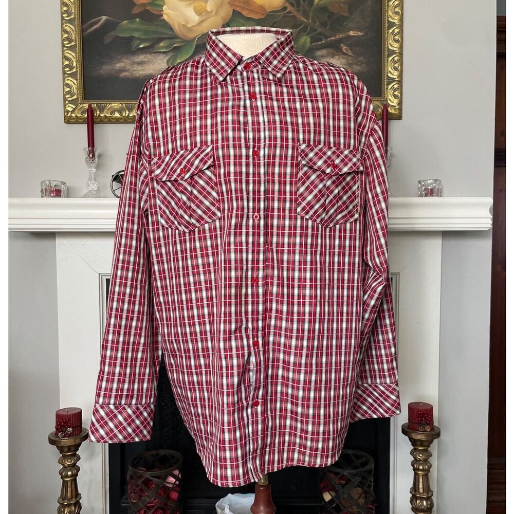 Blac Lacquer Men’s Button Down Plaid Short Sleeve Shirt Size 5XL